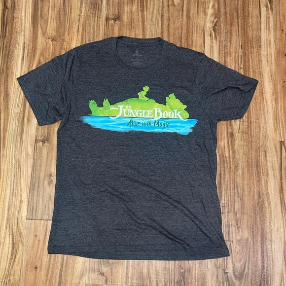 Disney women’s t shirt medium jungle book graphic grey short sleeve stretch - Picture 1 of 6